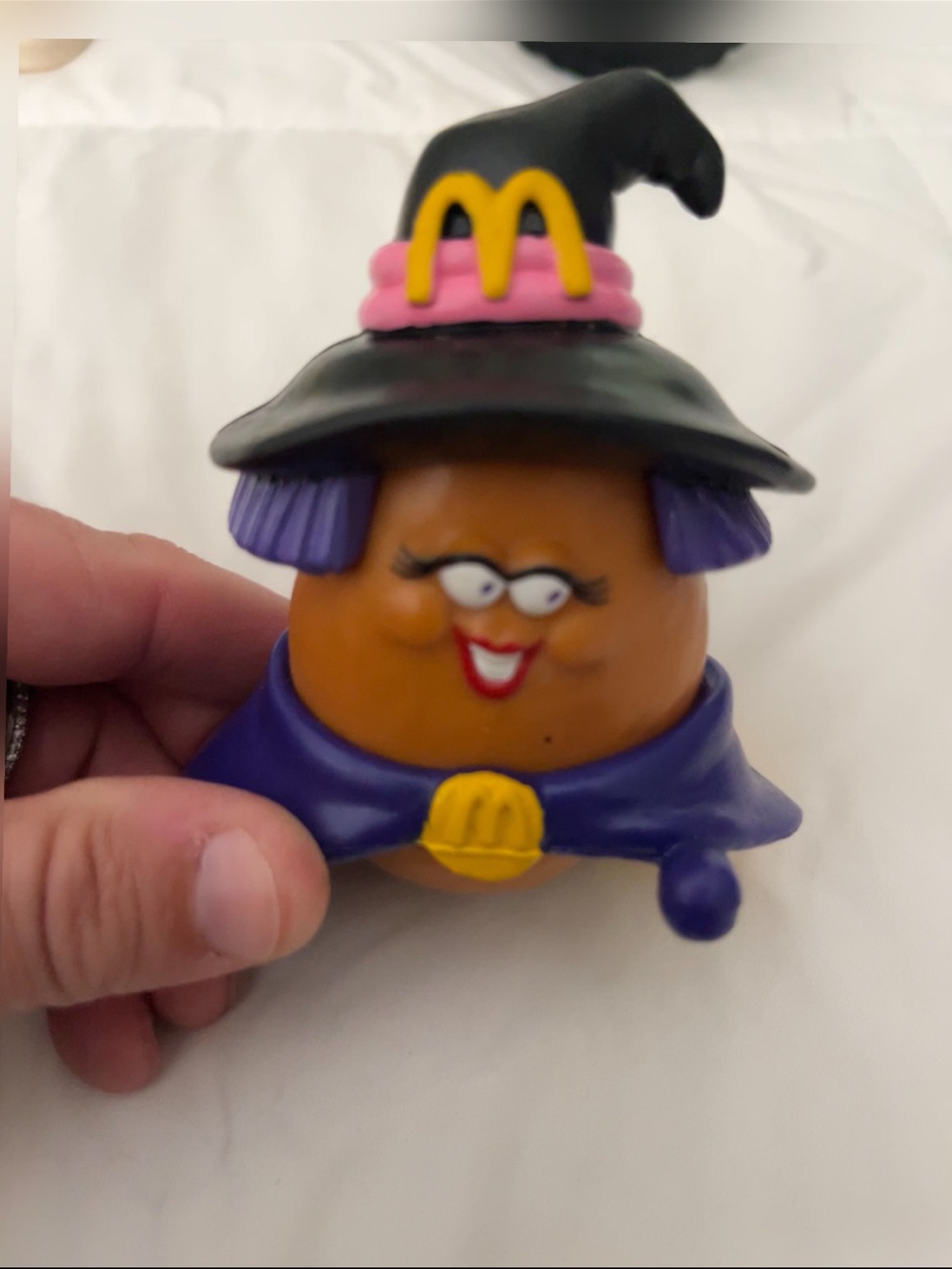 McDonald's Purple & Black Witch Potato Head Figure with Pink & Yellow Accents